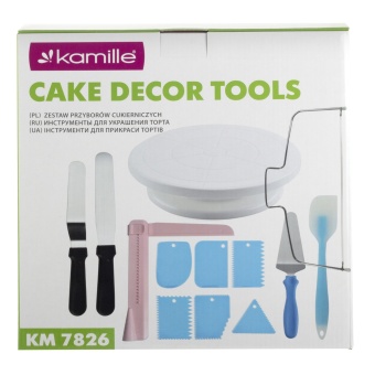 фото Набор кондитерских инструментов для украшения торта 13 предметов Kamille KM 7826